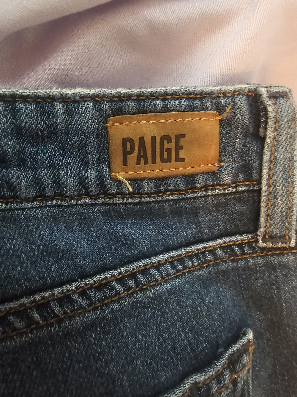 PAIGE Women's Dark Blue Distressed Skinny Jeans - Picture 3 of 5